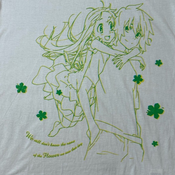 Anohana Project “we Still Don’t Know The Name…” Butter Yellow And Green Shirt - Picture 2 of 7